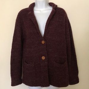 Chunky and thick knitted sweater blazer